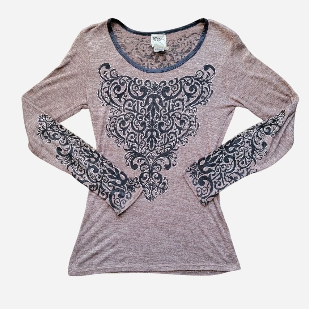 Vocal Y2K Grunge Rhinestone Graphic Long Sleeve Top